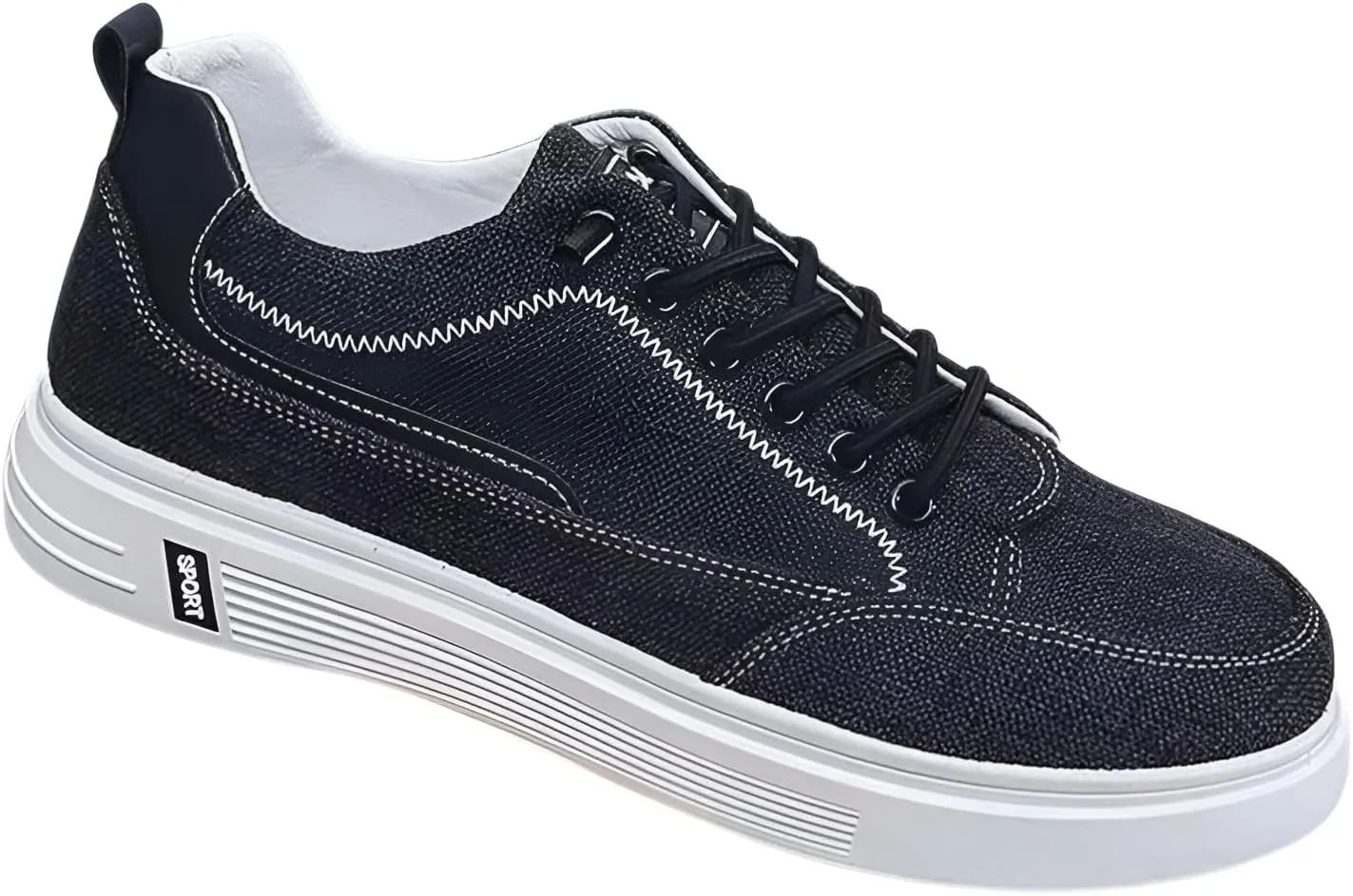 Ellniges]??Breathable Men's Casual Sneakers Slip- Canvas Slip-Ons with Cushioned Sole - Lightweight Walking Shoes for Office, Travel & Gym (Spring/Autumn Essential) Black