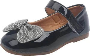 EnJoCho Toddler Walking Shoes Summer And Autumn Fashion Girls Casual Shoes Bow Rhinestones Flat Bottom Dress Shoes