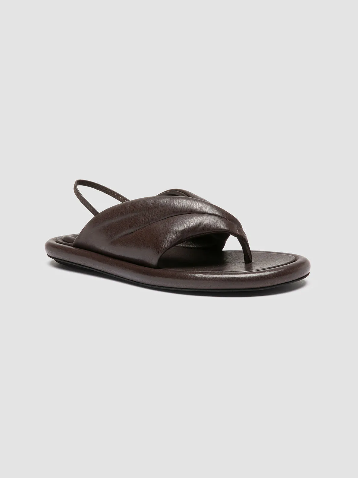 ESTENS 109 - Brown Leather Thong Sandals