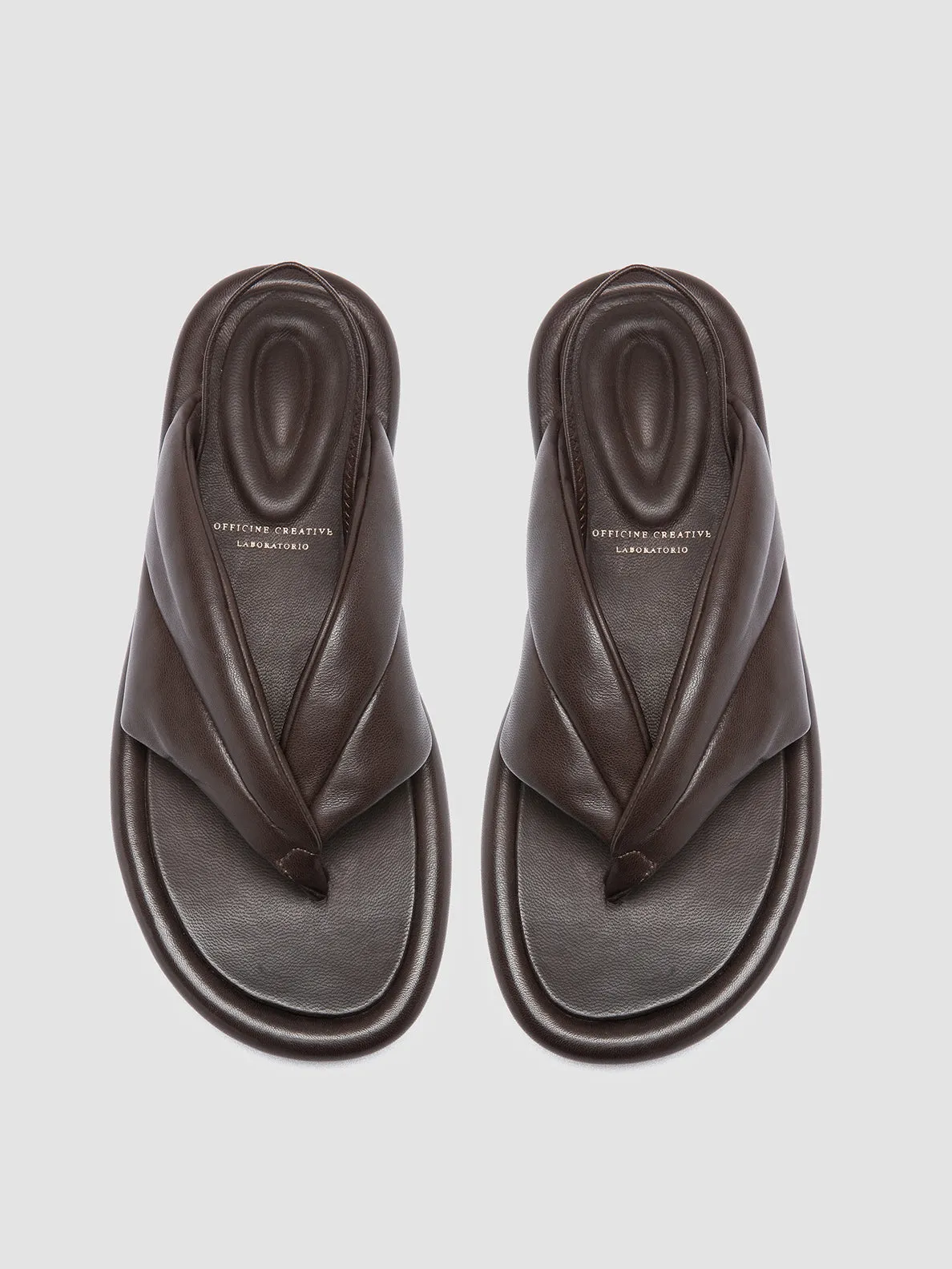 ESTENS 109 - Brown Leather Thong Sandals