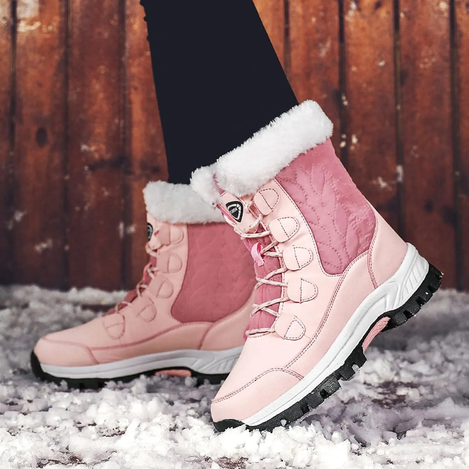 Extra Wide Calf Snow Boots for Women Boots Snow for Women 2023 Womens Winter Boots with Fur Waterproof Walking Boots Women Lightweight Botas Impermeables Para Mujer Nieve