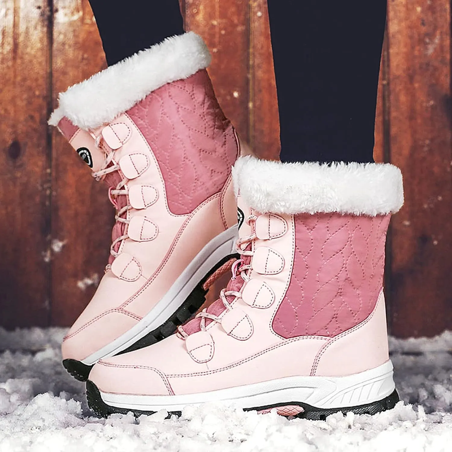 Extra Wide Calf Snow Boots for Women Boots Snow for Women 2023 Womens Winter Boots with Fur Waterproof Walking Boots Women Lightweight Botas Impermeables Para Mujer Nieve