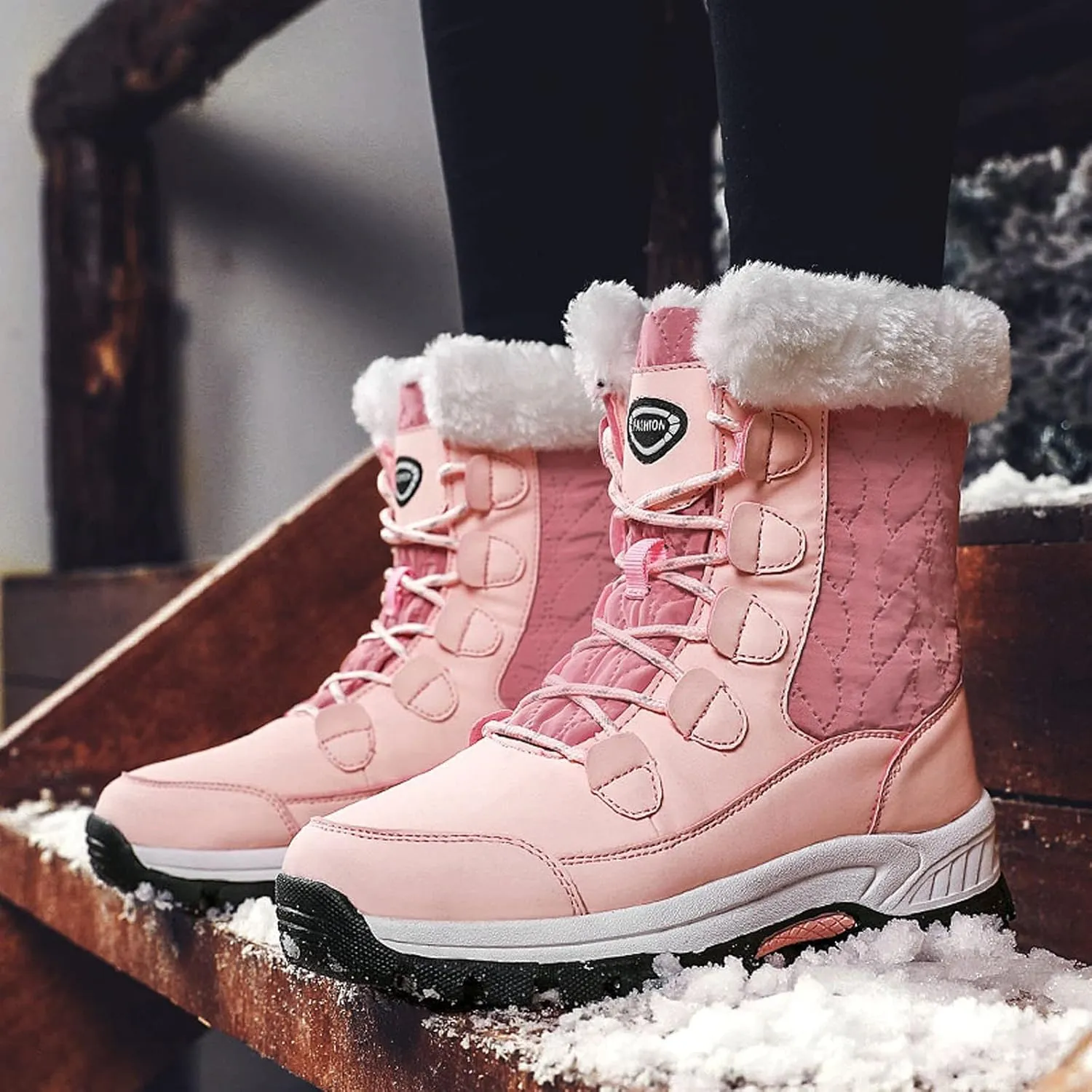 Extra Wide Calf Snow Boots for Women Boots Snow for Women 2023 Womens Winter Boots with Fur Waterproof Walking Boots Women Lightweight Botas Impermeables Para Mujer Nieve
