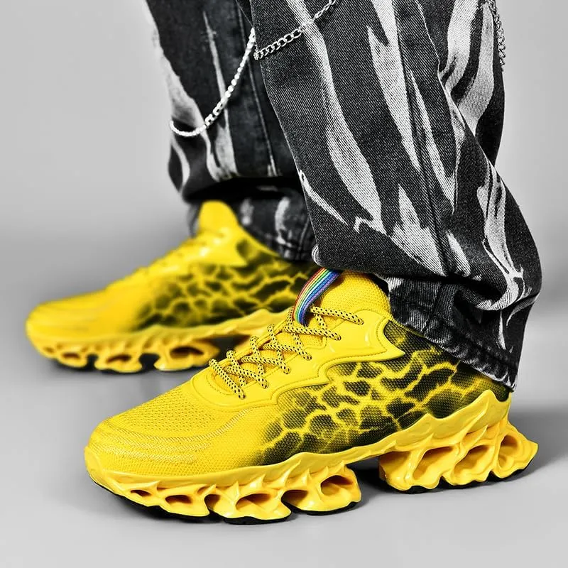 Fashion Sneakers for Men Tennis Running Shoes Mens Trail Running Men's Athletic Blade Shoe Sport Man Red Yellow Black Size