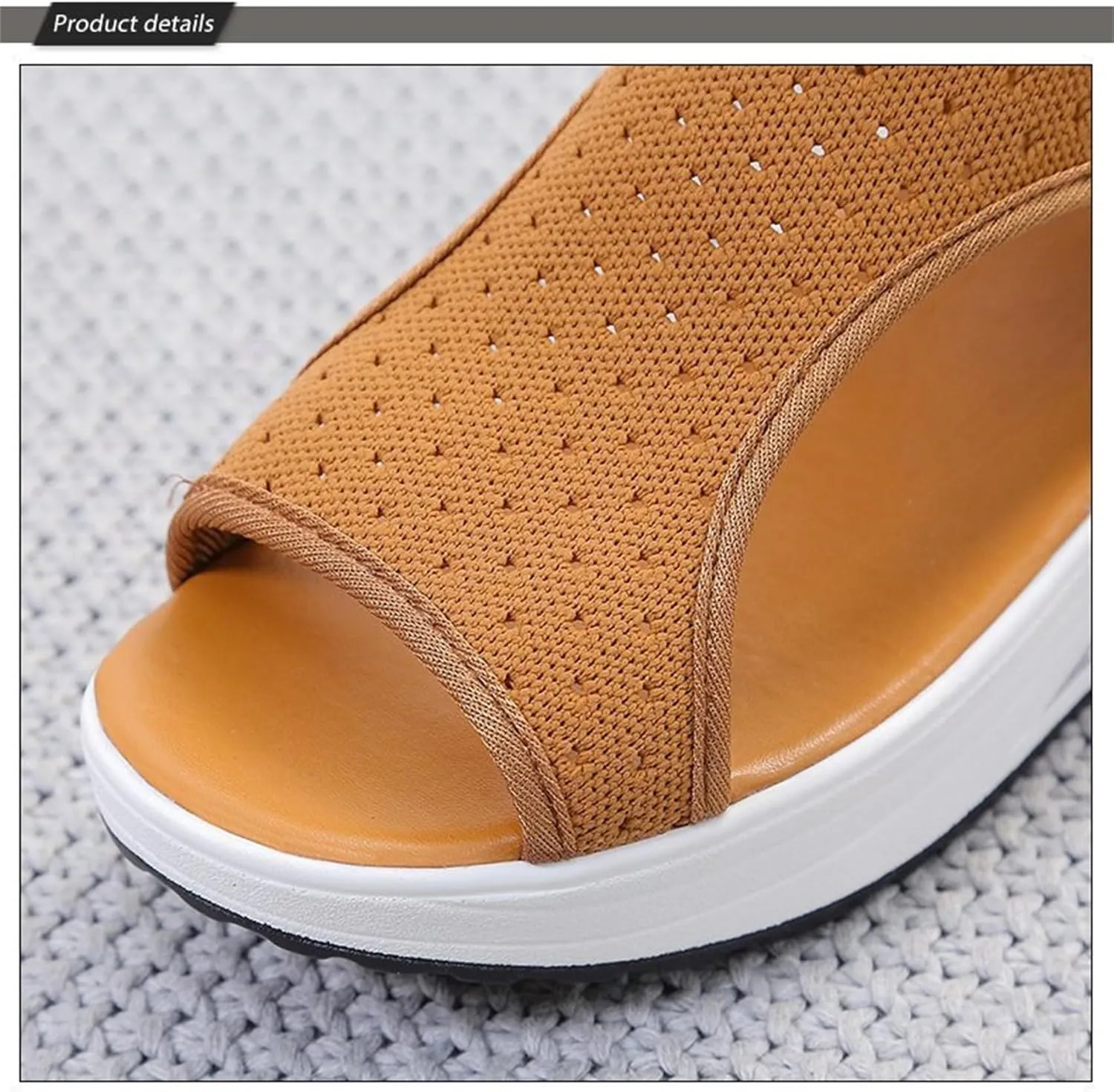FFMA Muffin Sandals Summer Slingback Orthopedic Slide Sport Sandals Flexible Washable Comfy Knit Thick Bottom Fish Mouth Sandals Orthotic Slide Casual Women's Shoes