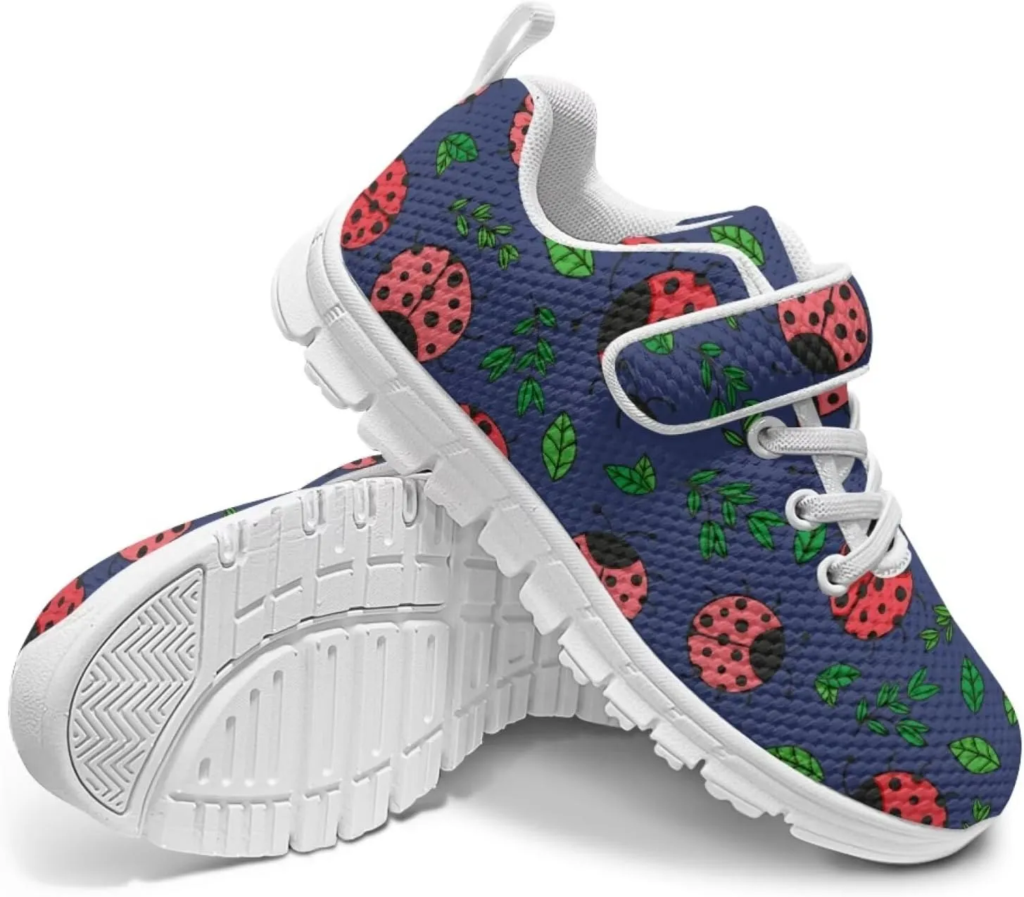 Forchrinse Ladybug Print Toddler Shoes Girls Boys Ladybug Tennis Shoes Comfort Running Athletic for Little/Big Kids Lightweight