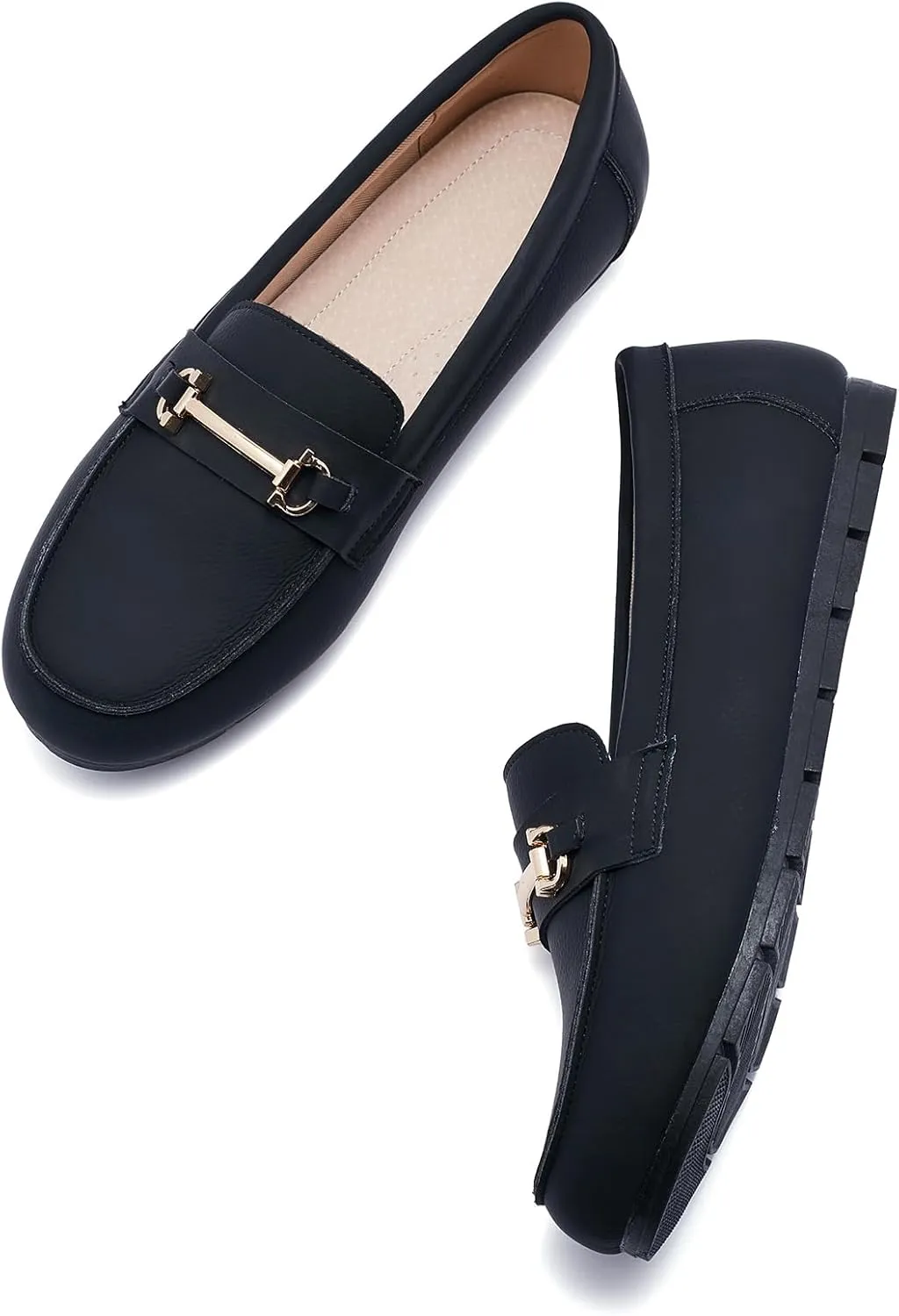 Genuine Leather Loafers for Women Driving Moccasins Business Casual Work Shoes Comfortable & Lightweight Womens Dress Flats Slip On Shoes