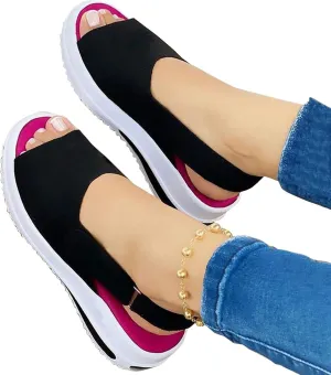 Gibobby Womens Sandals Causal Summer 2023 Open Toe Platform Sandals Shoes Platform Ankle Buckle Flip Flops