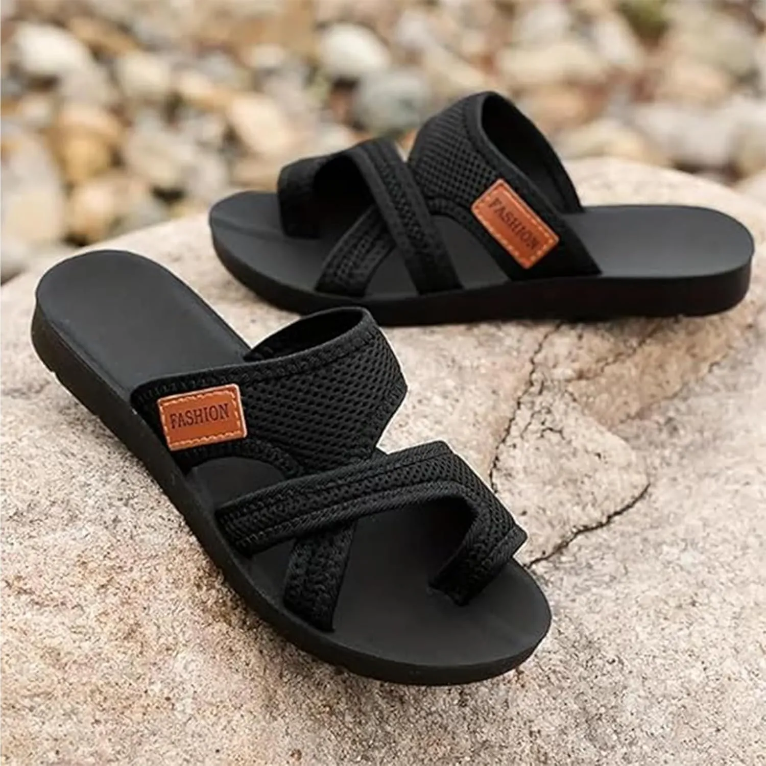 Giltpeak 2024 women'S Hollow Mesh Slide Sandals, Summer Hollow Mesh Slide Sandals Casual Loop Breathable Toe Flat Orthopedic