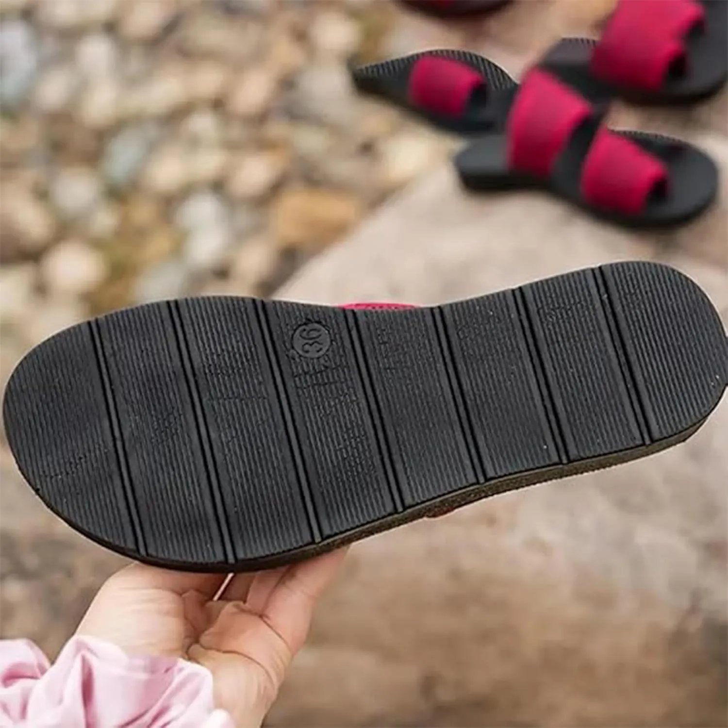 Giltpeak 2024 women'S Hollow Mesh Slide Sandals, Summer Hollow Mesh Slide Sandals Casual Loop Breathable Toe Flat Orthopedic