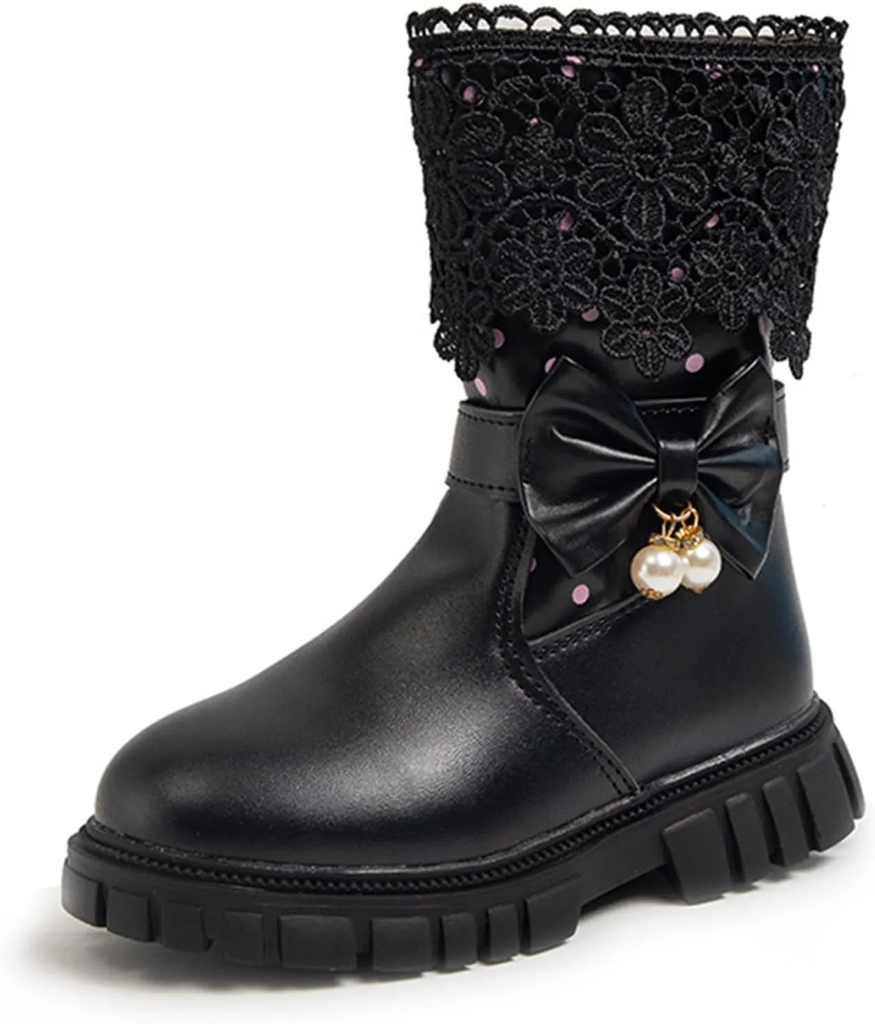 Girls Cowgirl Boots Little Kids Western Boots Mid Calf Toddler Riding Shoes Faux Leather Boots Cute Winter Boots
