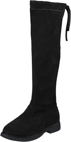 Girls Cowgirl Boots Mid Calf Square Toe Western Boot for Kids Zipper Vintage Cowboy Boots Toddler Girls Snow Shoes