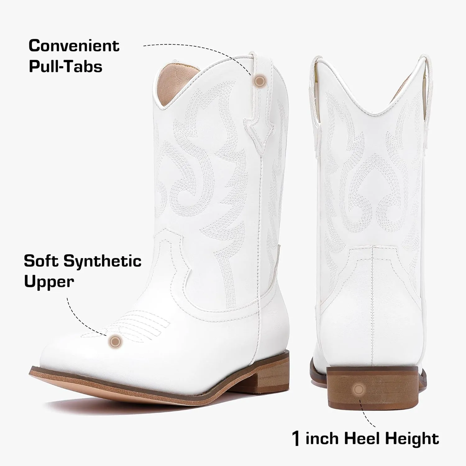 Girls Cowgirl Boots Unisex-Child Mid Calf Glitter Toddler Cowboy Boot Little Big Kids Western Riding Shoes