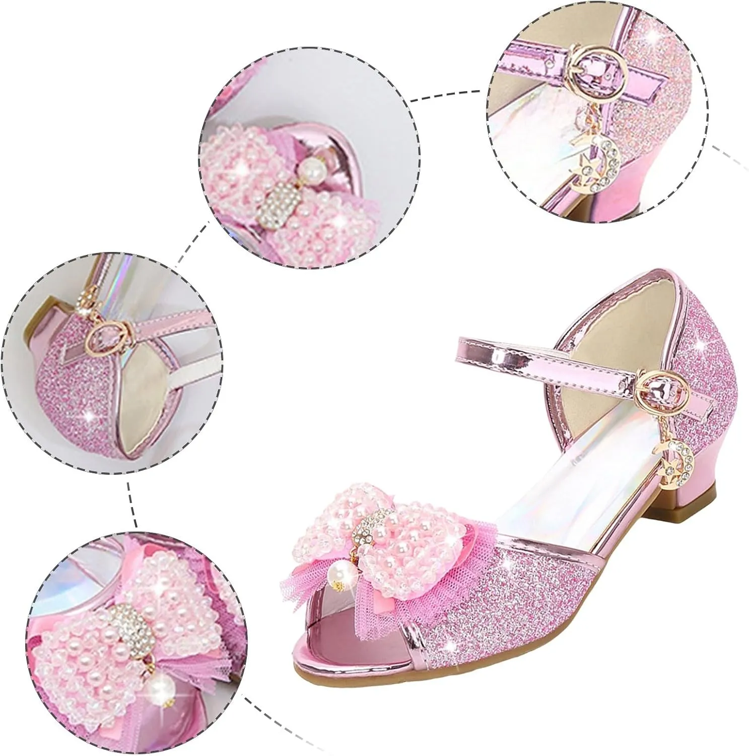 Girls High Heel Sandals Cute Fashion Bowknot Small and Medium Children Student Baby Fish Mouth Shoes Big Girl Sandals