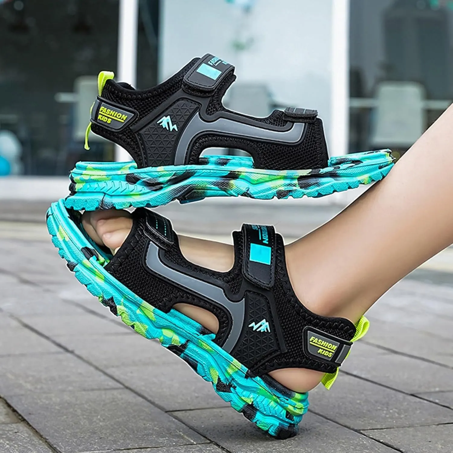 Girls' Sandals Girls Summer Outdoor Athletic Printed Sport Sandals Toddler Girl Sandal Soft Open Toe Flat Athletic Kids Sport Water Breathable Comfortable Shoes For Summer Beach Holiday Vacation