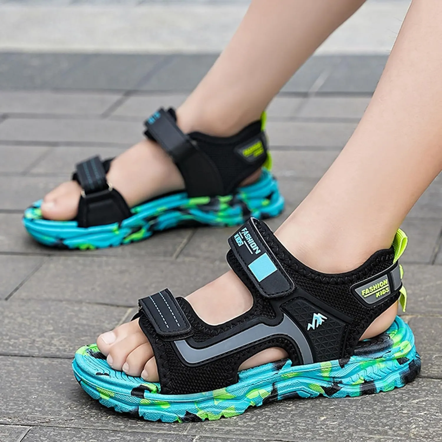 Girls' Sandals Girls Summer Outdoor Athletic Printed Sport Sandals Toddler Girl Sandal Soft Open Toe Flat Athletic Kids Sport Water Breathable Comfortable Shoes For Summer Beach Holiday Vacation
