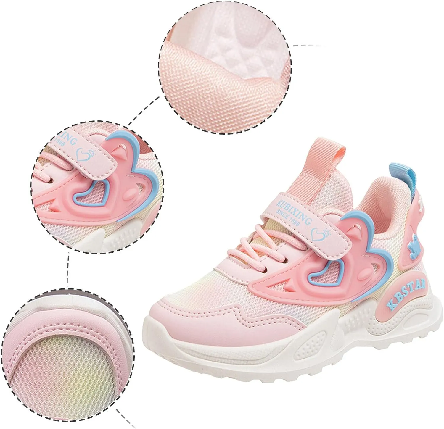 Girls Shoes Kids Girls Tennis Shoes for Running Athletic Walking Gym Sports Lightweight Breathable Fashion Sneakers