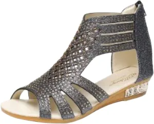 Gladiator Sandals for Women, Womens Fashion Vintage Crystal Outdoor Hollow out Zip up Sandals Shoes