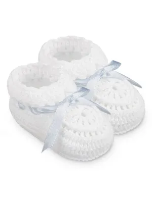 Hand Crochet Ribbon Booties