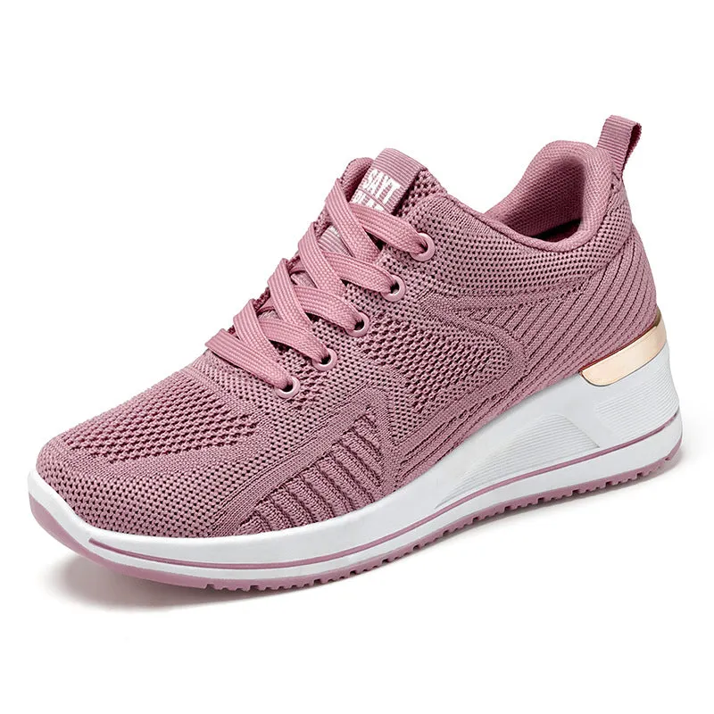 Heightening Breathable Platform Fly Knit Sneakers