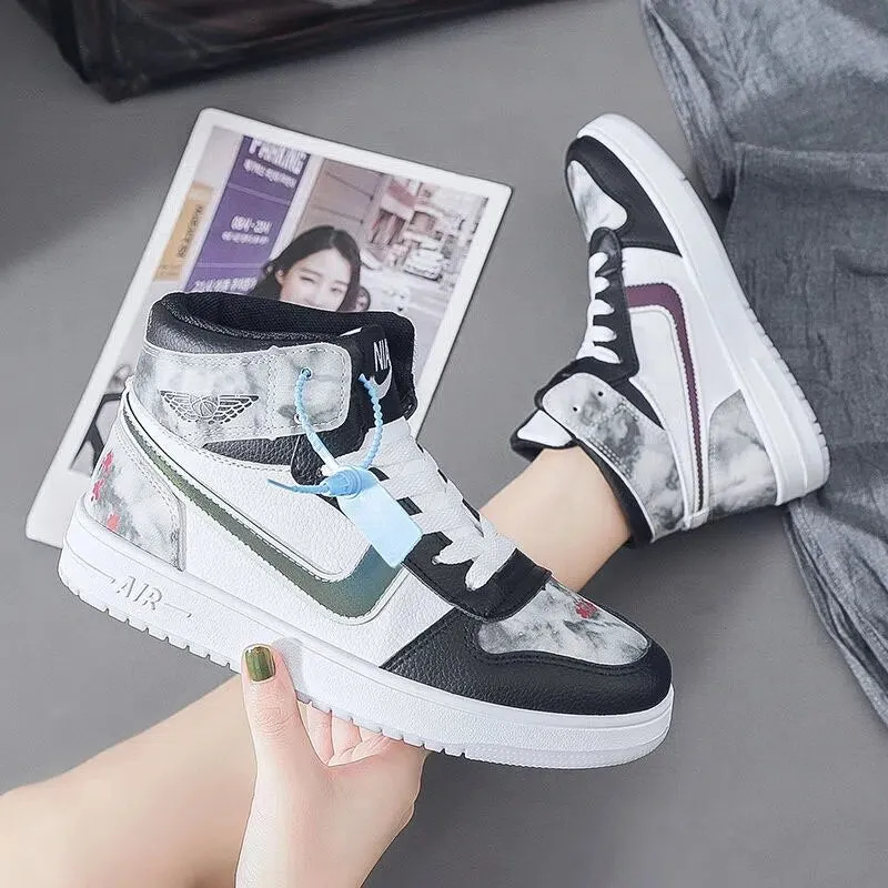 High Top Flat Sneakers For Women