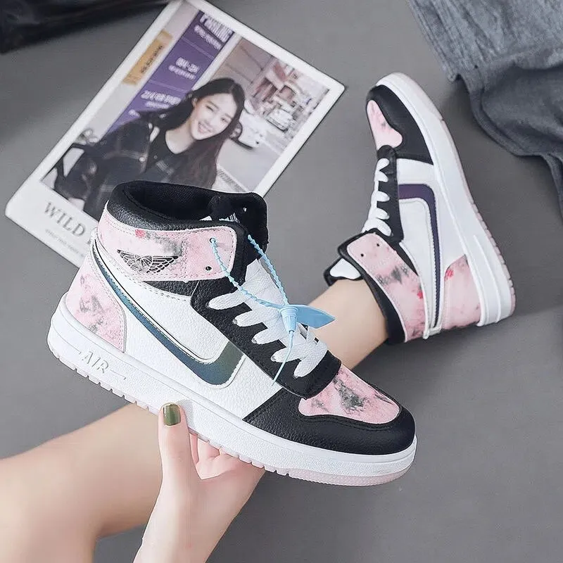 High Top Flat Sneakers For Women