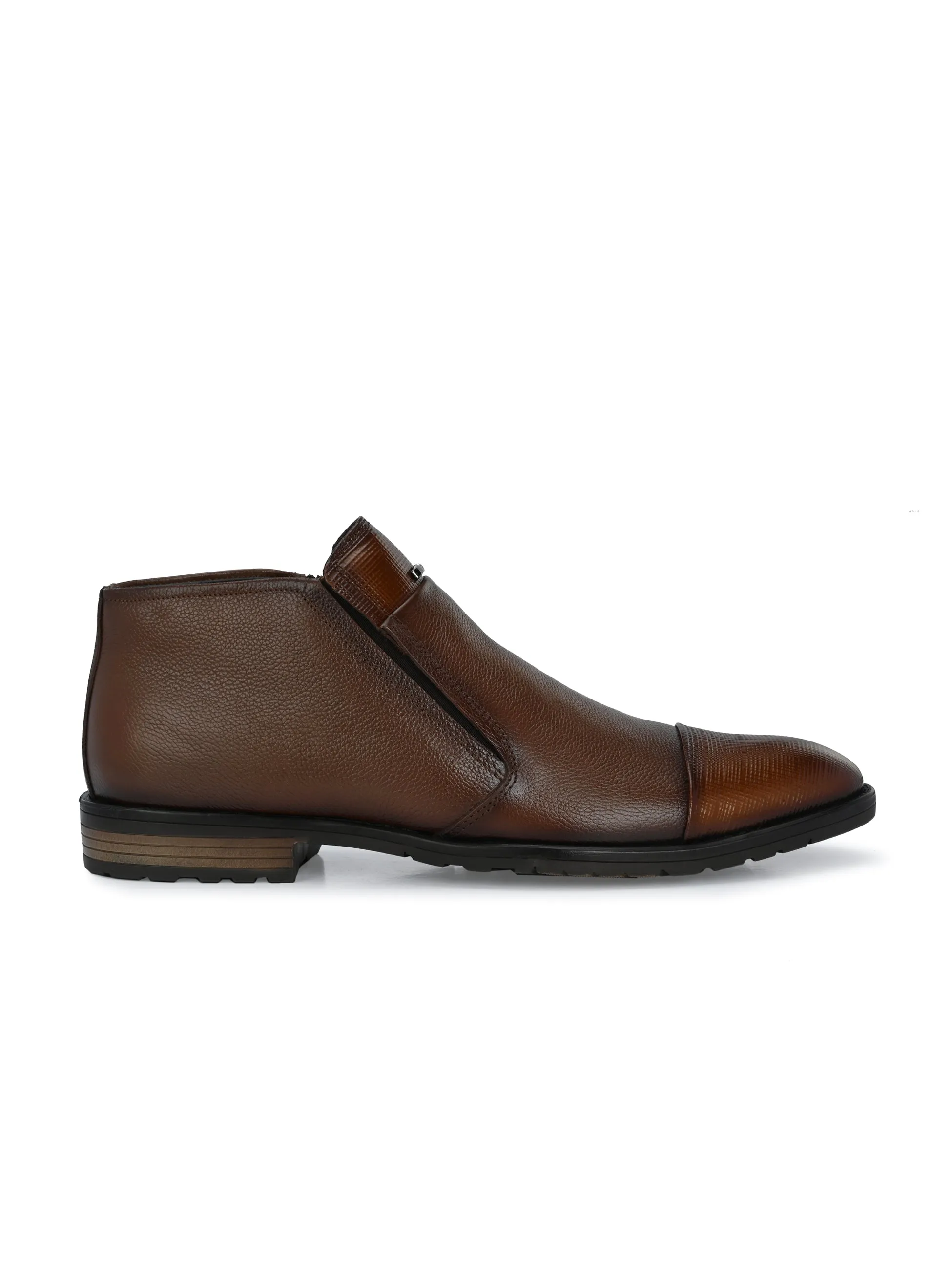 HITZ1675 Men's Tan Leather Zip Boots