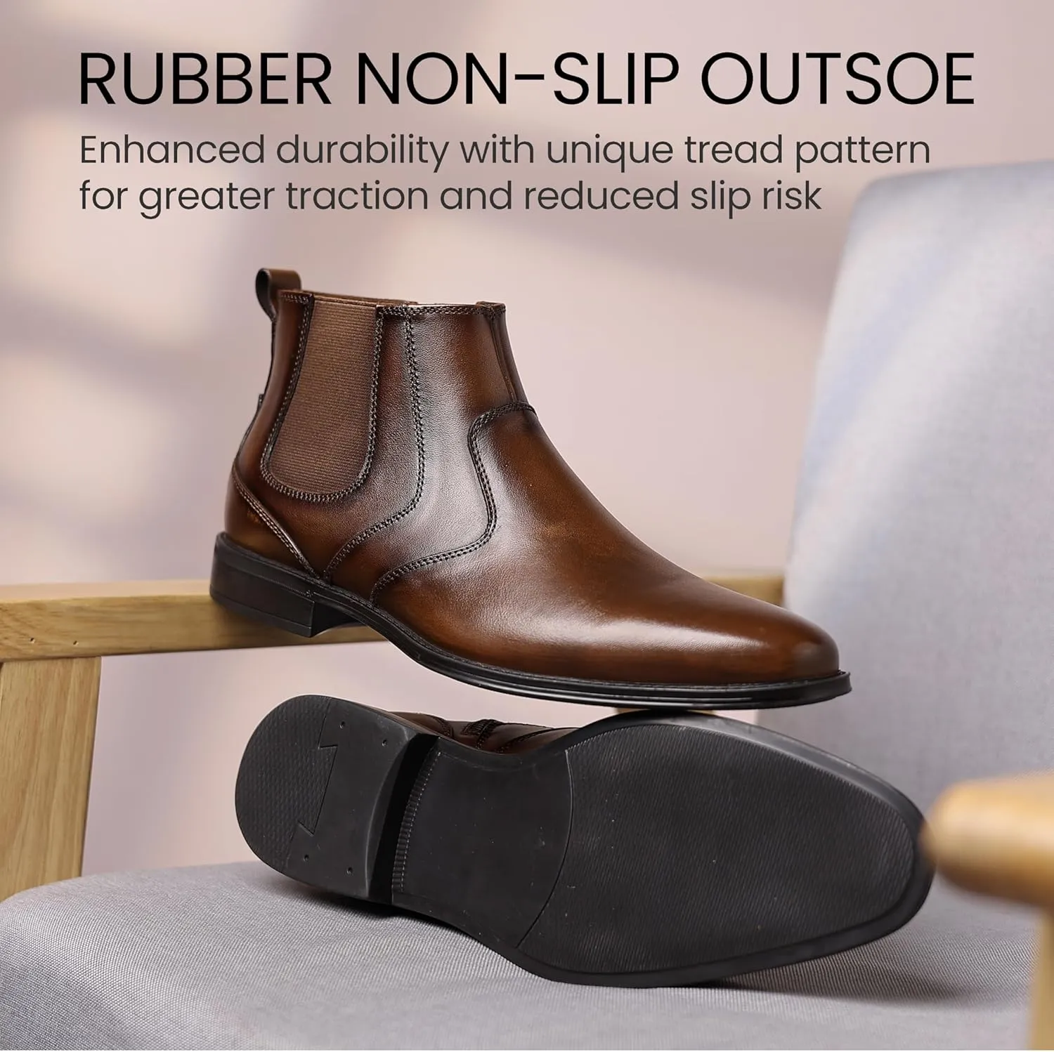 Holy dove Chelsea Boots Men ?C Genuine Leather,Chelsea Boots for Men with Side Zipper, Casual Slip-On Ankle Boots, Chukka & Oxford Style Dress Boots