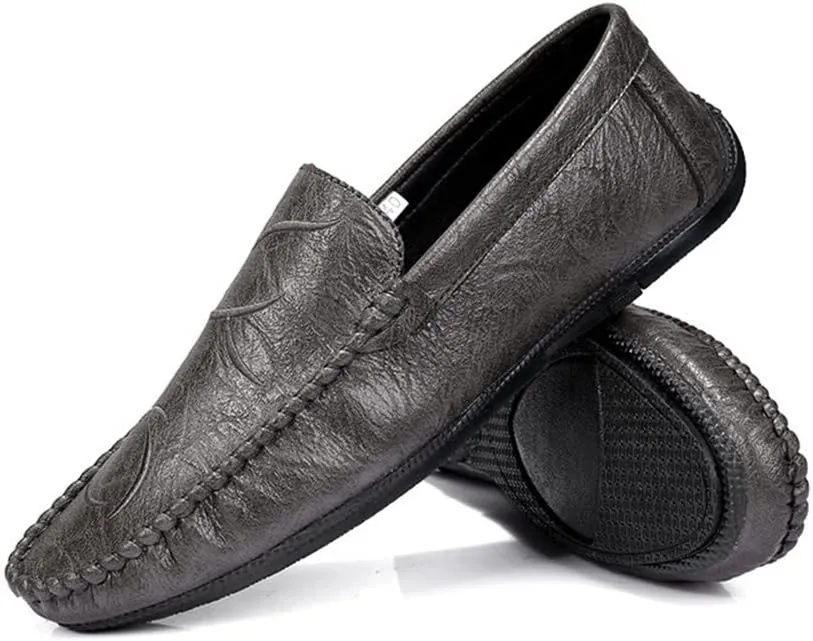 HOOENG Men's Loafers Shoes Moccasins Shoes Solid Colors Vegan Leather Anti-Slip Flexible Comfortable Fashion Slip-ons