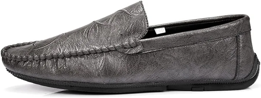 HOOENG Men's Loafers Shoes Moccasins Shoes Solid Colors Vegan Leather Anti-Slip Flexible Comfortable Fashion Slip-ons