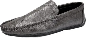 HOOENG Men's Loafers Shoes Moccasins Shoes Solid Colors Vegan Leather Anti-Slip Flexible Comfortable Fashion Slip-ons