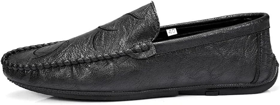 HOOENG Men's Loafers Shoes Moccasins Shoes Solid Colors Vegan Leather Anti-Slip Flexible Comfortable Fashion Slip-ons
