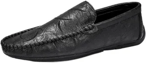 HOOENG Men's Loafers Shoes Moccasins Shoes Solid Colors Vegan Leather Anti-Slip Flexible Comfortable Fashion Slip-ons