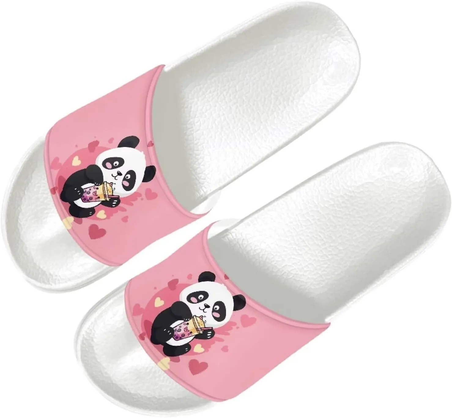 HUGS IDEA Womens Shower Slippers Slip on House Slide Sandals with Non Slip Rubber Sole Slide Flip-flops