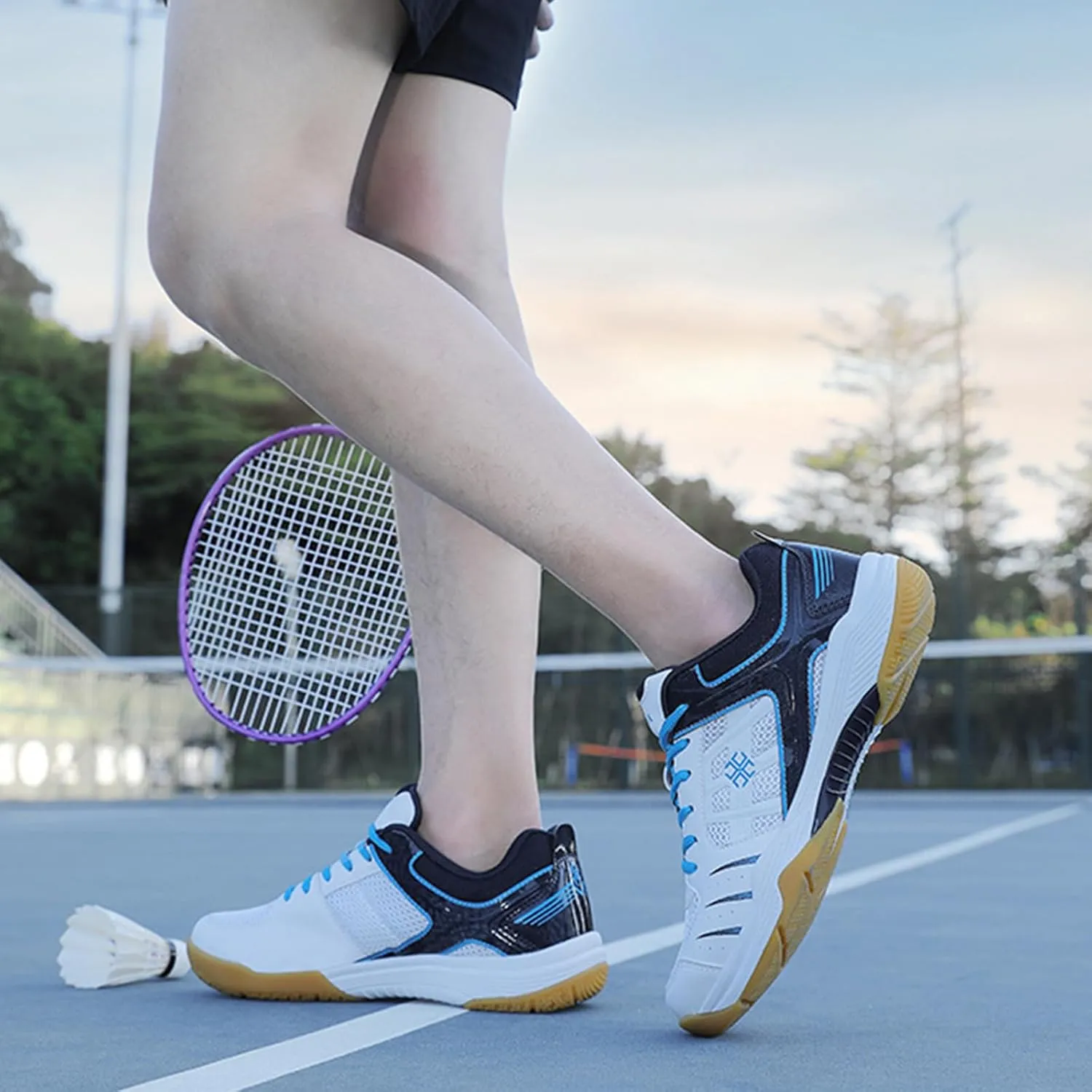 Indoor Court Shoes for Tennis, Badminton Table Tennis Volleyball Pickleball Lightweight Racketball Squash Outdoor for Men Women,Boys Girls