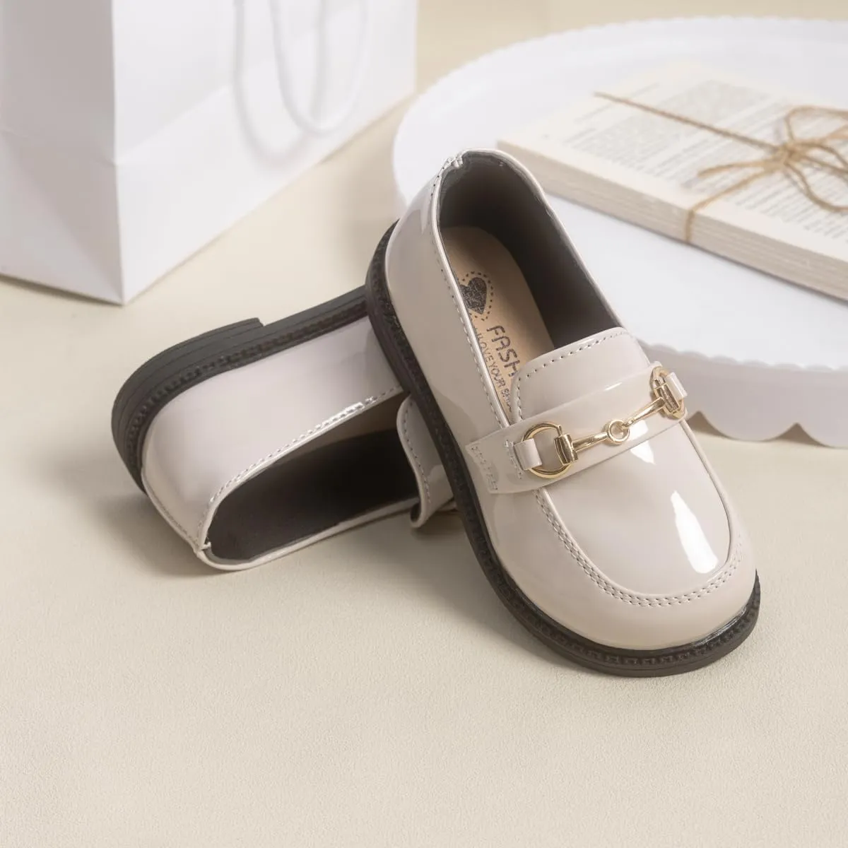 ISINSER Toddler Boys Girls Classic Dress Shoes Little Kid PU Leather Comfort Rubble Sole Oxford School Uniform Wedding Flats
