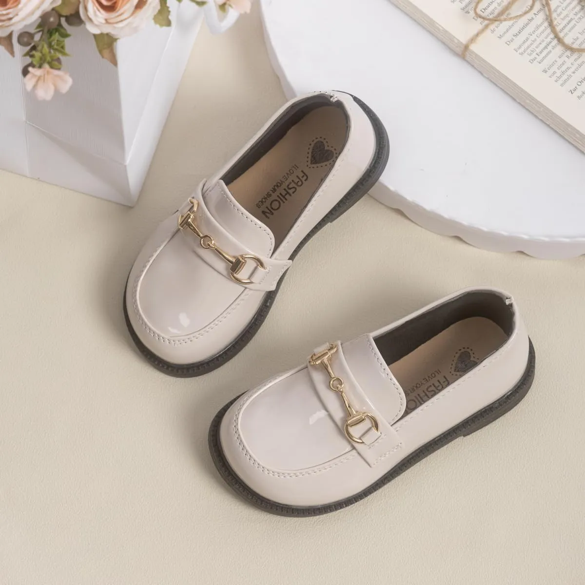 ISINSER Toddler Boys Girls Classic Dress Shoes Little Kid PU Leather Comfort Rubble Sole Oxford School Uniform Wedding Flats