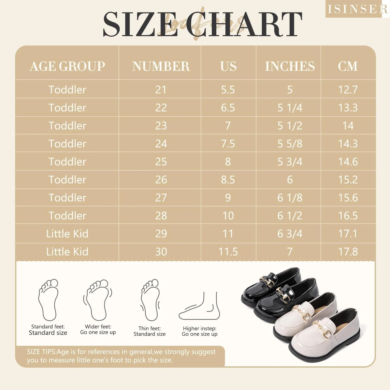 ISINSER Toddler Boys Girls Classic Dress Shoes Little Kid PU Leather Comfort Rubble Sole Oxford School Uniform Wedding Flats