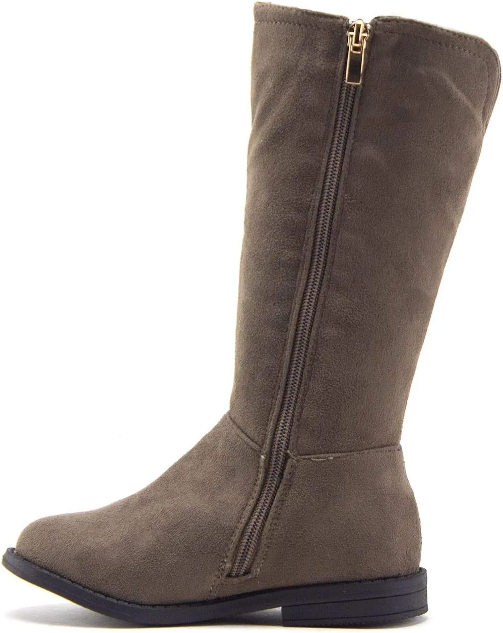 Jazam?? Little Girls Mila Tall Knee High Zipped Round Toe Riding Dress Boots
