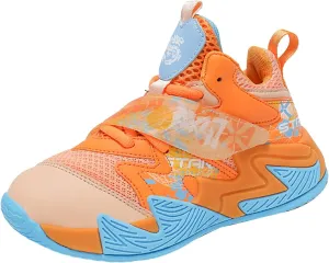 Kids Basketball Sneakers Girls Boys Running Mesh Fitness Training Sneaker Lightweight Anti-Slip Sports Athletic Shoes