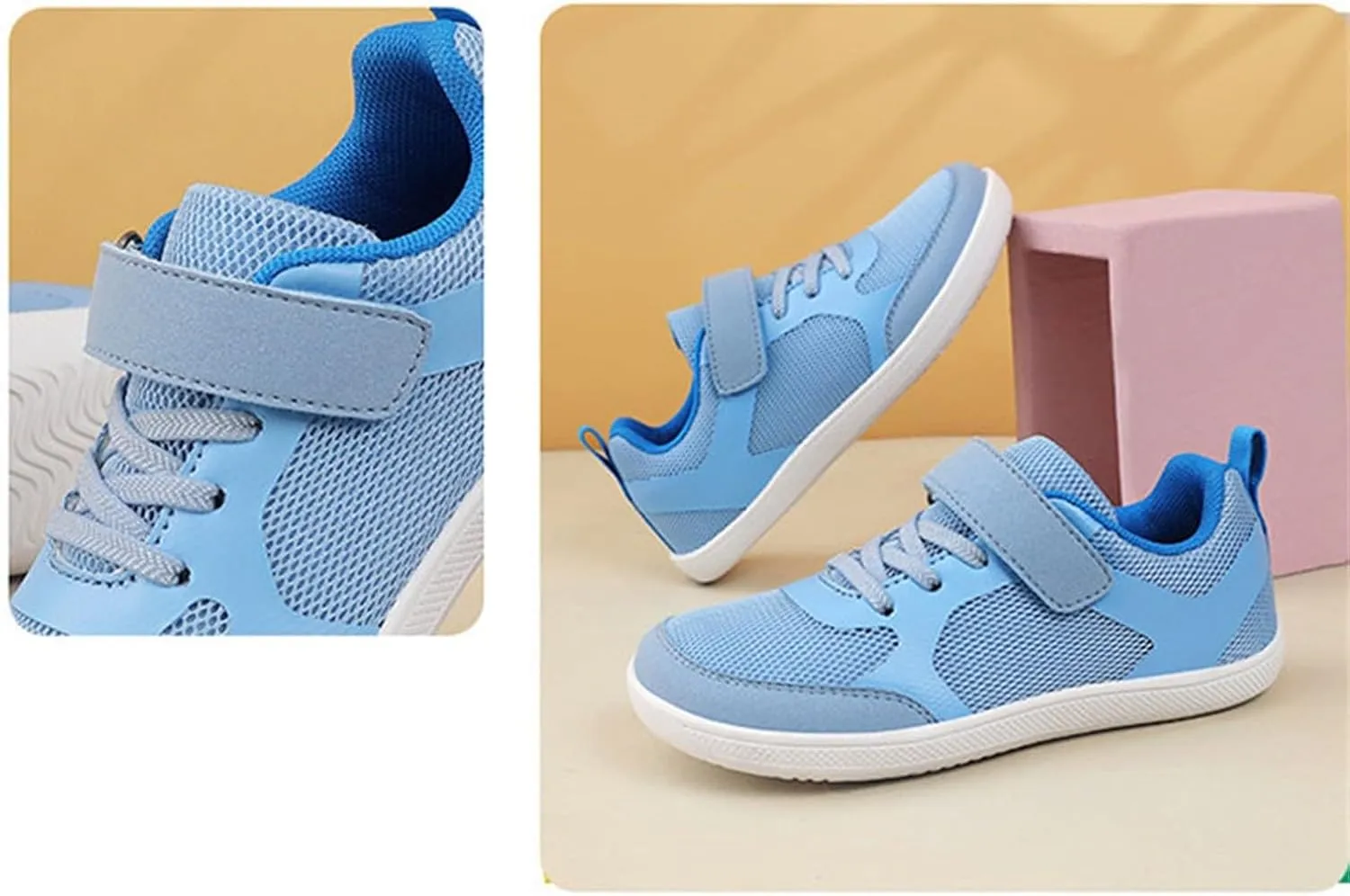 Kids Boys Girls Hiking Shoes Lace-Up Low Top Lightweight Breathable Athletic Sneakers Non-Slip Sole Sports Shoes