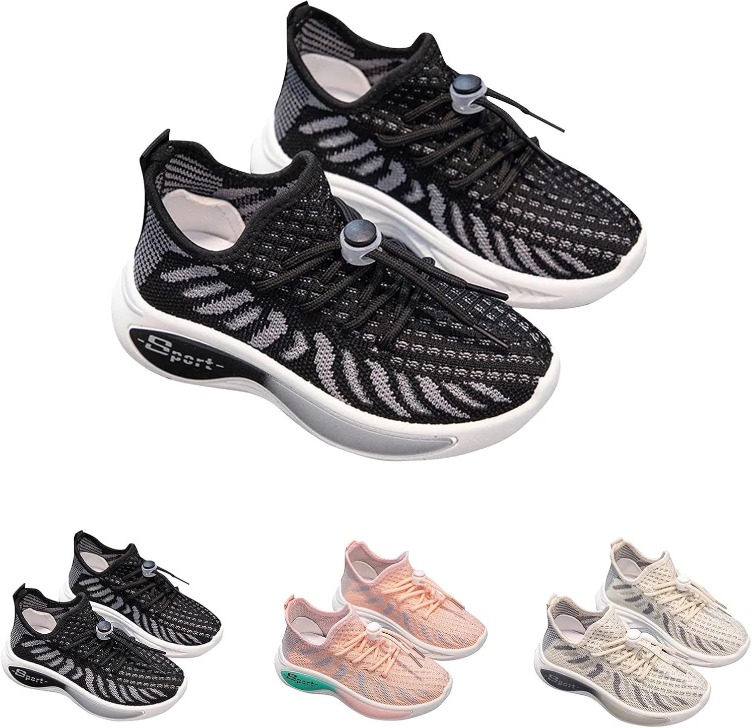 Kids Mesh Breathable Sneakers with Lace Boys Girls Sole Non Slip Fall Running Sport Shoes Outdoor Athletic Casual Shoes