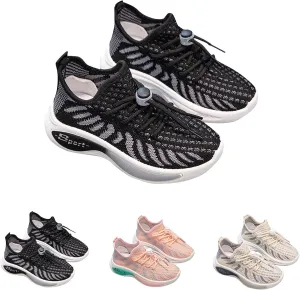 Kids Mesh Breathable Sneakers with Lace Boys Girls Sole Non Slip Fall Running Sport Shoes Outdoor Athletic Casual Shoes