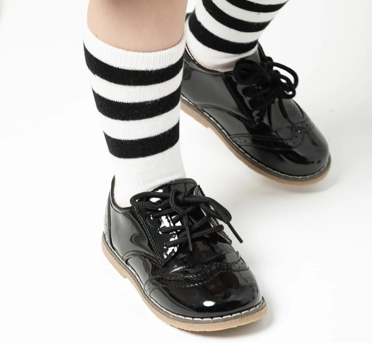 KIDSUN Toddler Boys Girls Dress Shoes Comfort Lace-Up Oxford School Uniform Shoes Loafer Flats (Toddler/Little Kid) E-Black