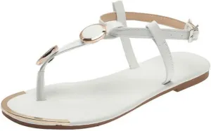 Ladmiple Sandals Women Comfortable Walking Strappy String Thong Ankle Strap Casual Dressy Summer Gladiator Flat Sandals