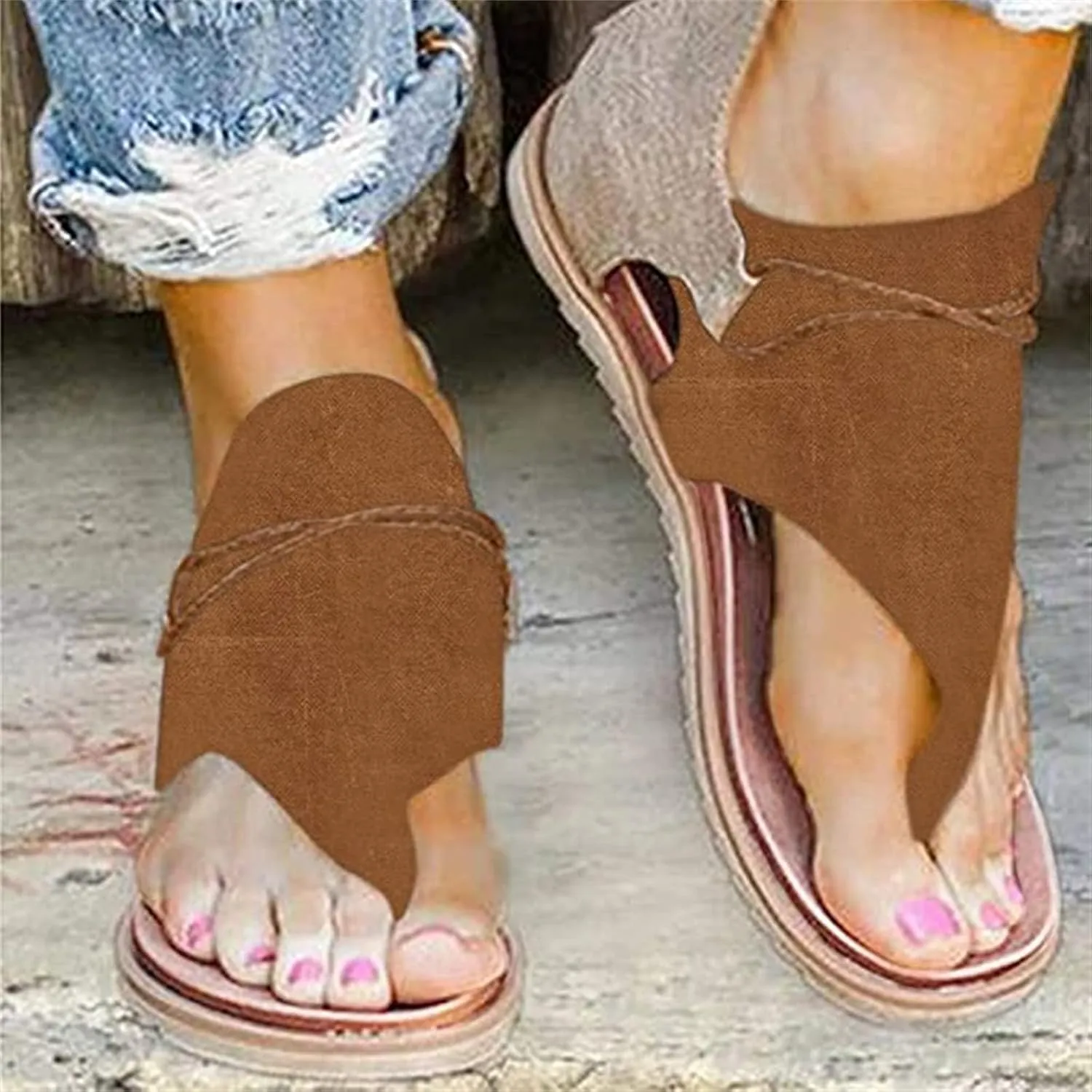 Ladmiple Sandals Women Dressy Summer Open Toe Flip Flops Gladiator Sandals Causal Beach Travel Platform Slippers Shoes