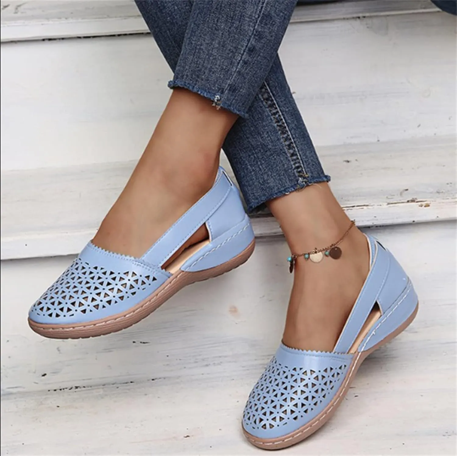 Ladmiple Shoes For Women Sneakers Trendy Fashion Slip On Low Top Walking Shoes Dressy Casual Summer Flats Canvas Loafers