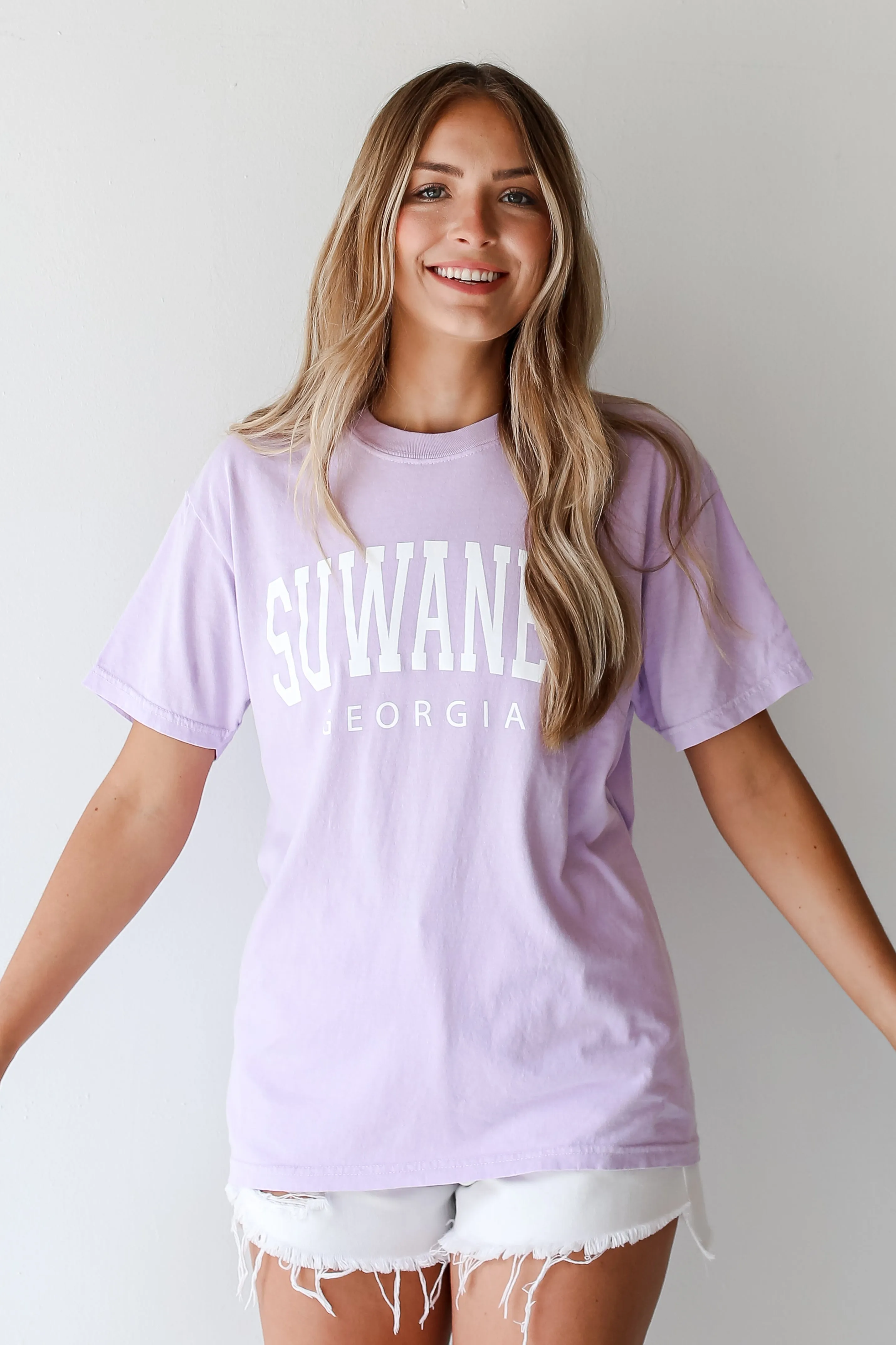 Lavender Suwanee Georgia Block Letter Tee