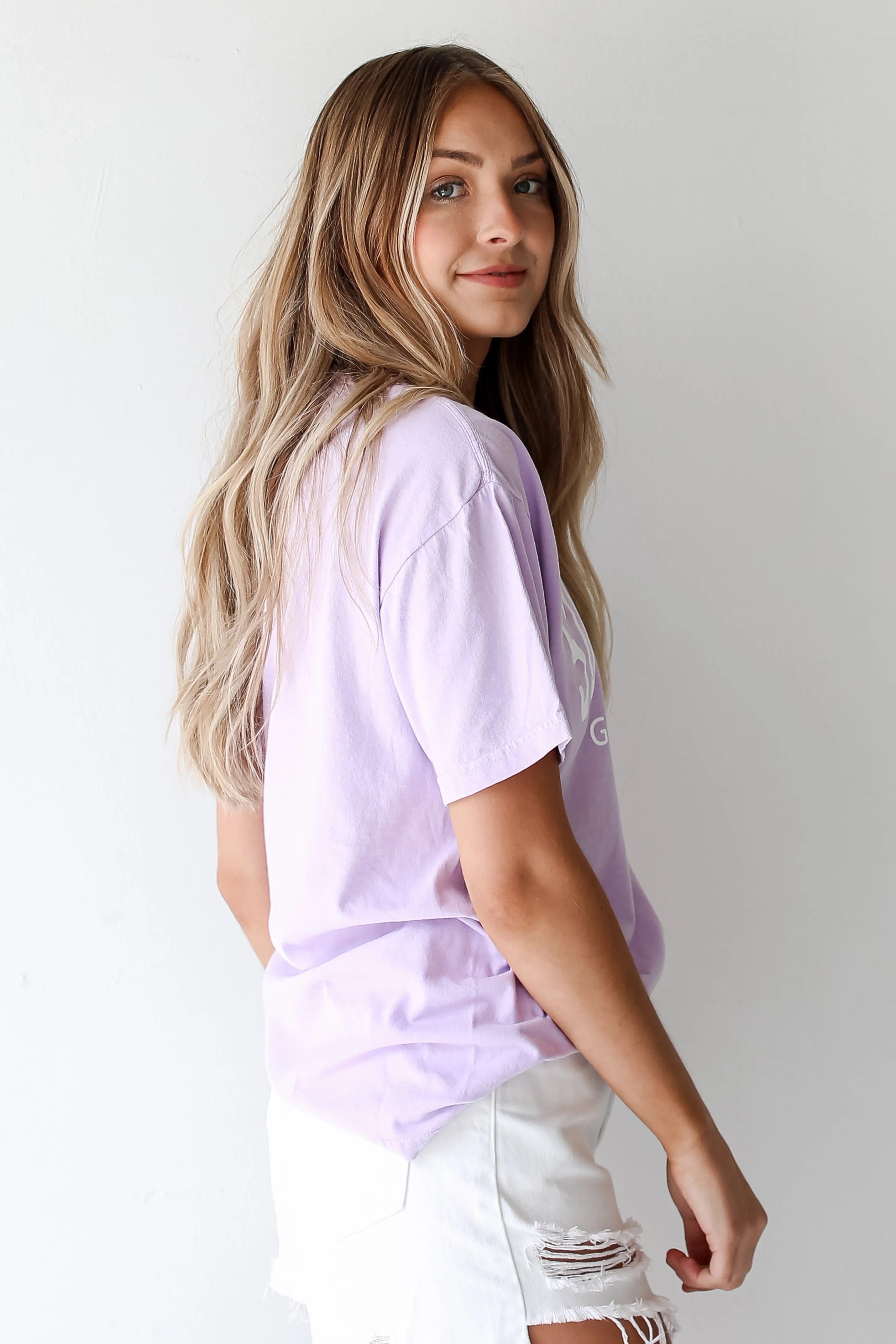 Lavender Suwanee Georgia Block Letter Tee
