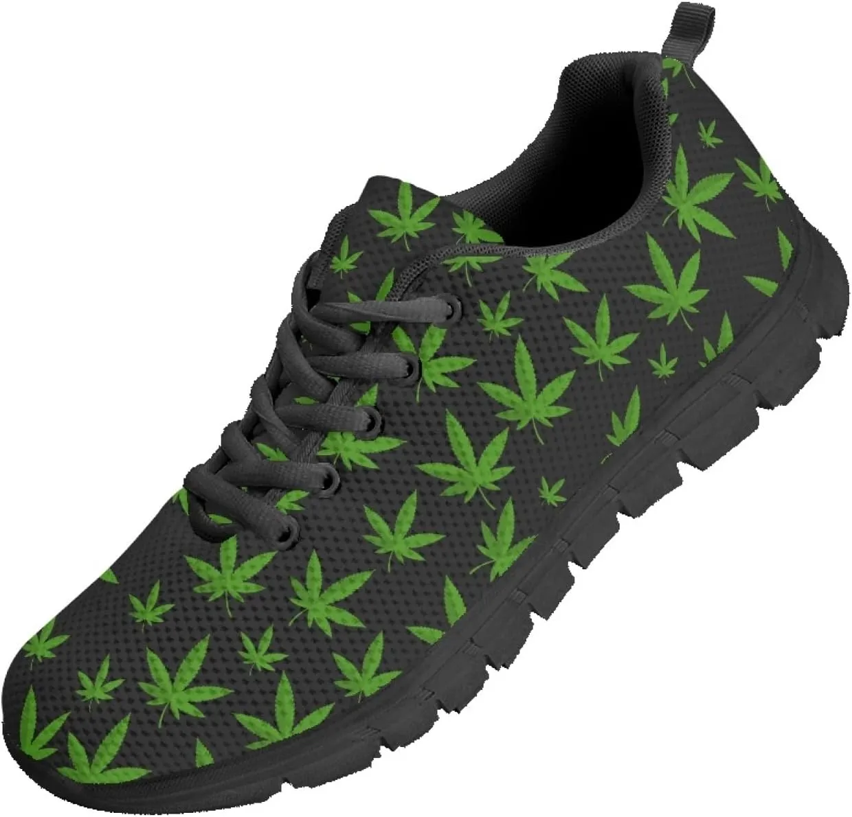 Leaf Weed Cannabis Sneakers Men Womens Sports Shoes Lace Up Athletic Sneaker Breathable Footwear for Outdoor Daily